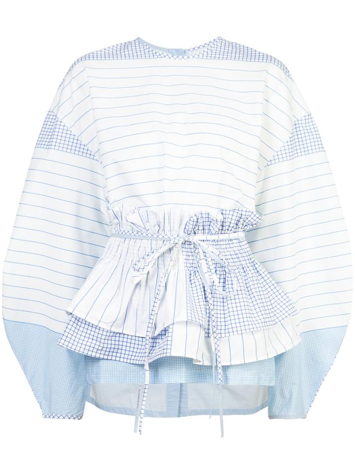 Silvia Tcherassi Belted Poplin Blouse - Blue