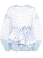 Silvia Tcherassi Belted Poplin Blouse - Blue