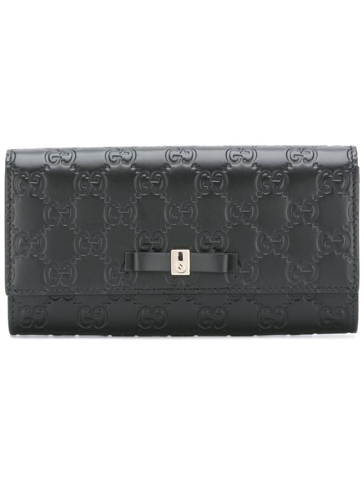 Gucci Bow Gucci Continental Wallet - Black