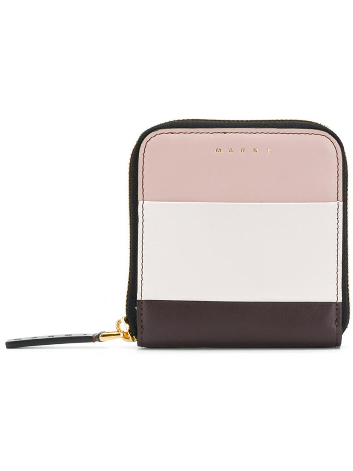Marni Colour Block Compact Wallet - Nude & Neutrals