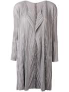 Pleats Please By Issey Miyake - Pleated Coat - Women - Polyester - 2, Grey, Polyester