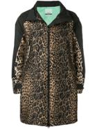 Pinko Leopard Jacquard Zip-up Coat - Black