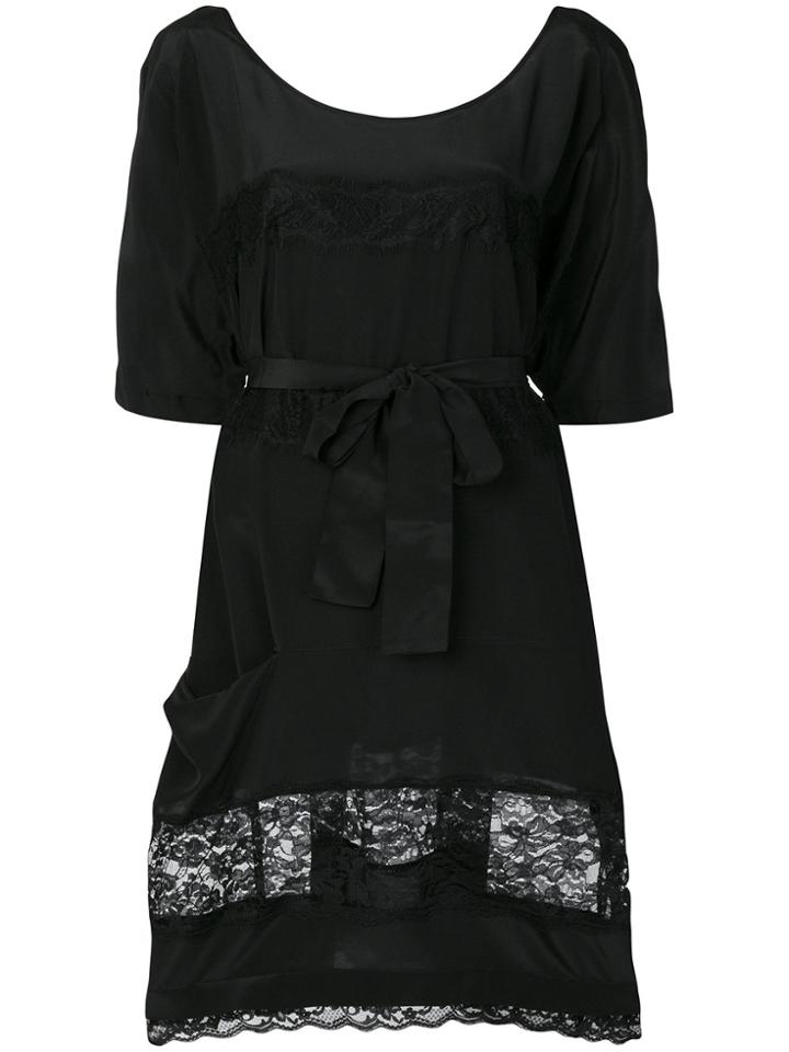 Twin-set Loose Fit Lace Detail Dress - Black
