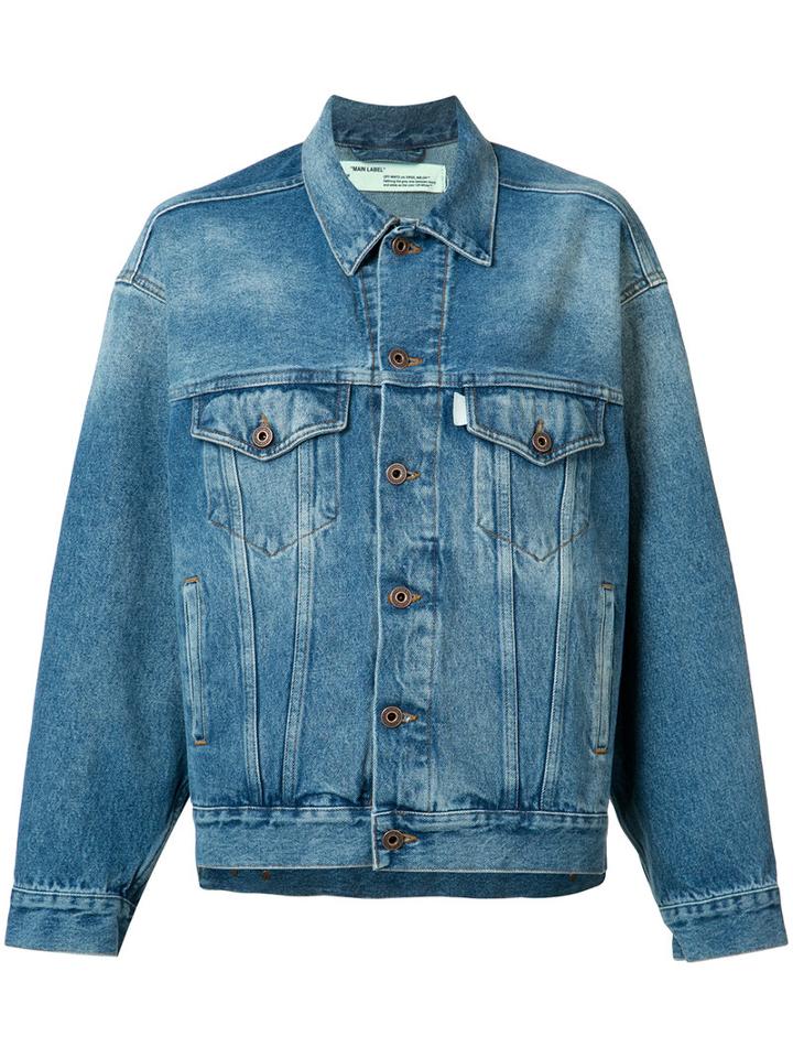 Off-white Oversized Denim Jacket, Women's, Size: Large, Blue, Cotton