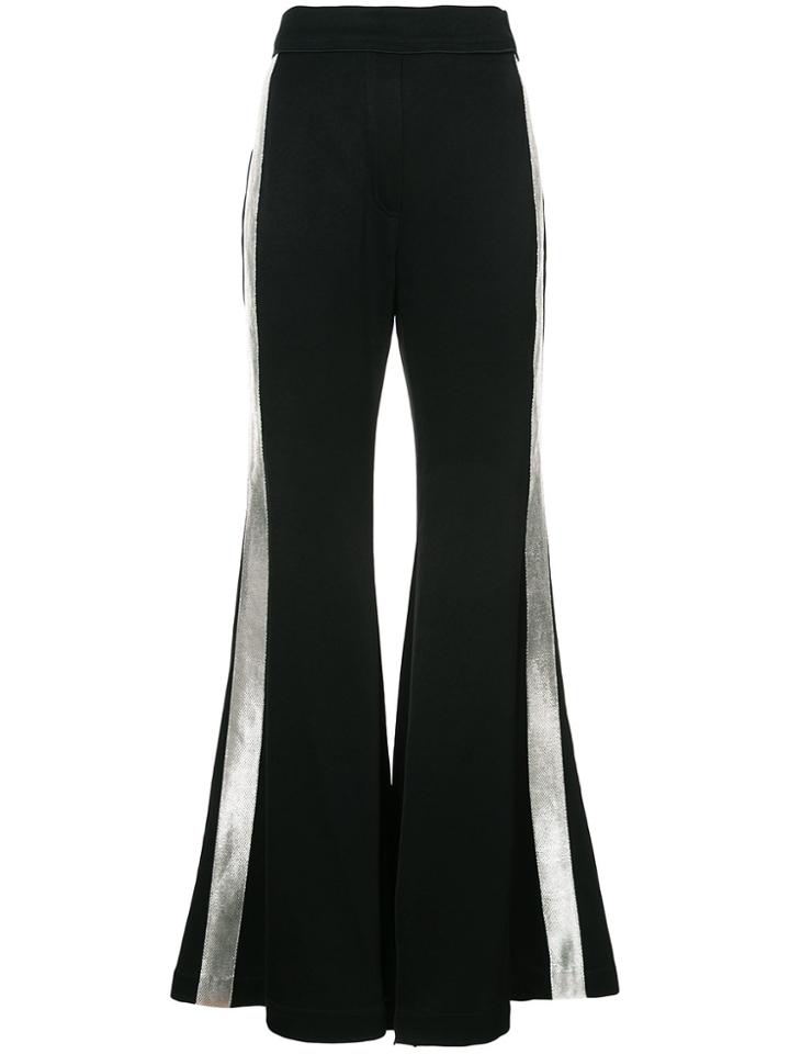 Ellery Wide Leg Side Stripe Trousers - Black
