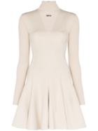 Off-white Logo Print Mini Dress - Neutrals