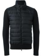 Moncler Knit-sleeve Padded Jacket, Men's, Size: Large, Black, Feather Down/acrylic/polyamide/wool