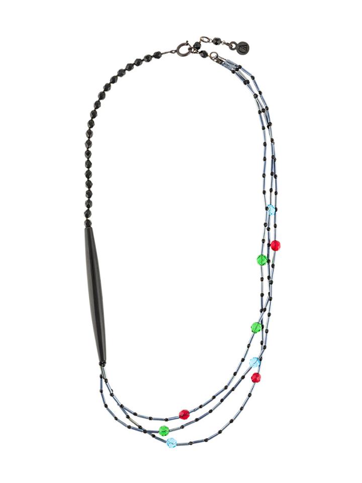 Giorgio Armani Layered Beaded Necklace - Black