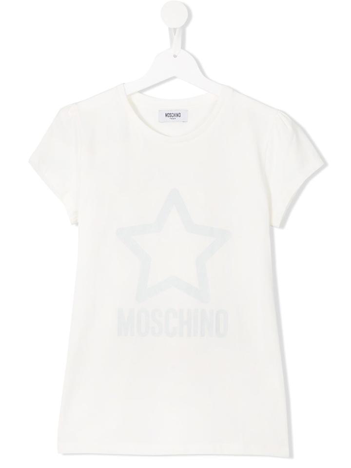 Moschino Kids Logo Print T-shirt, Size: 14 Yrs, White