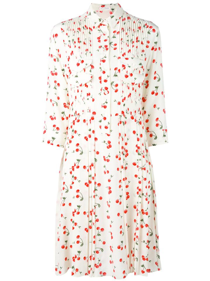 Chinti & Parker Cherry Pleated Shirt Dress - Nude & Neutrals