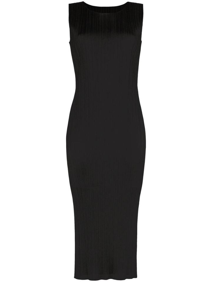 Pleats Please Issey Miyake Sleeveless Midi Dress - Black