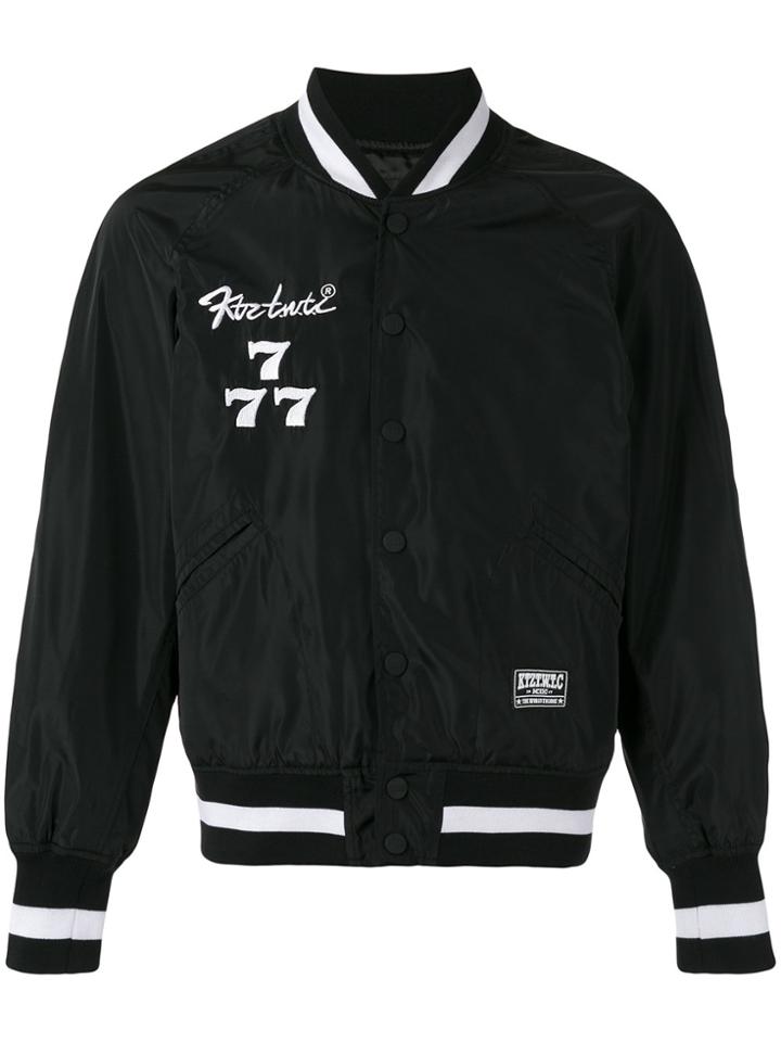 Ktz 'society' Embroidered Bomber Jacket - Black