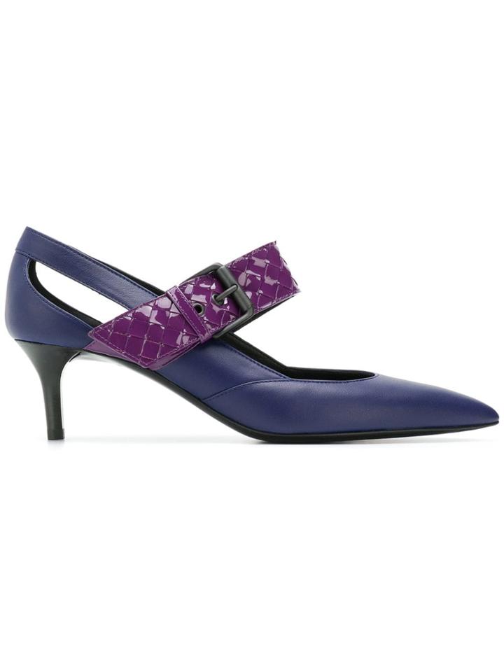 Bottega Veneta Intrecciato Strap Pumps - Blue