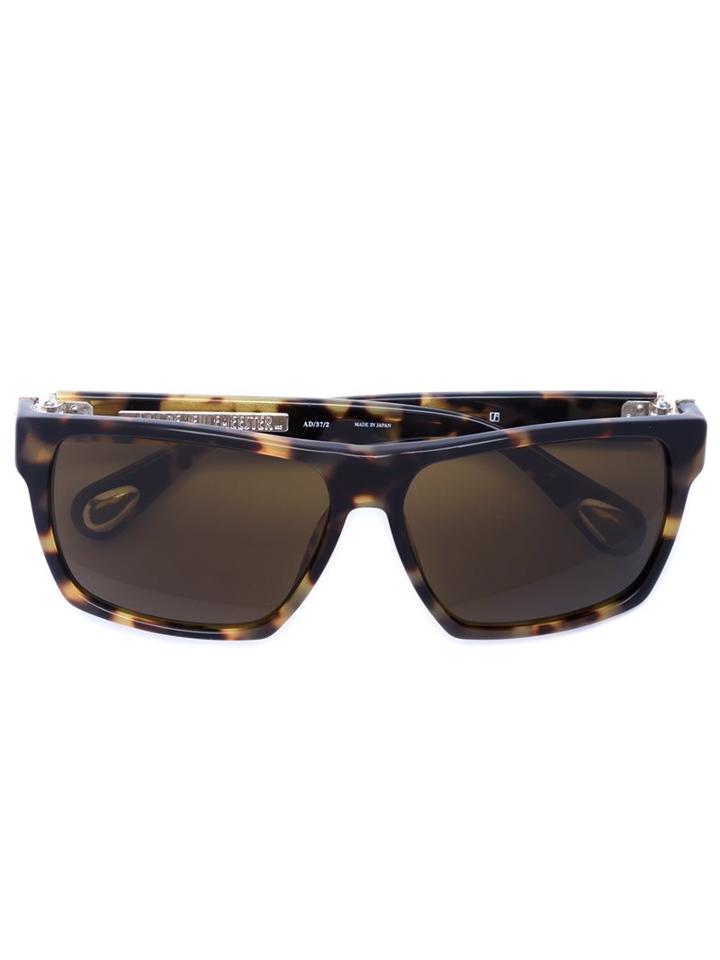 Linda Farrow Square Frame Sunglasses, Men's, Brown, Acetate