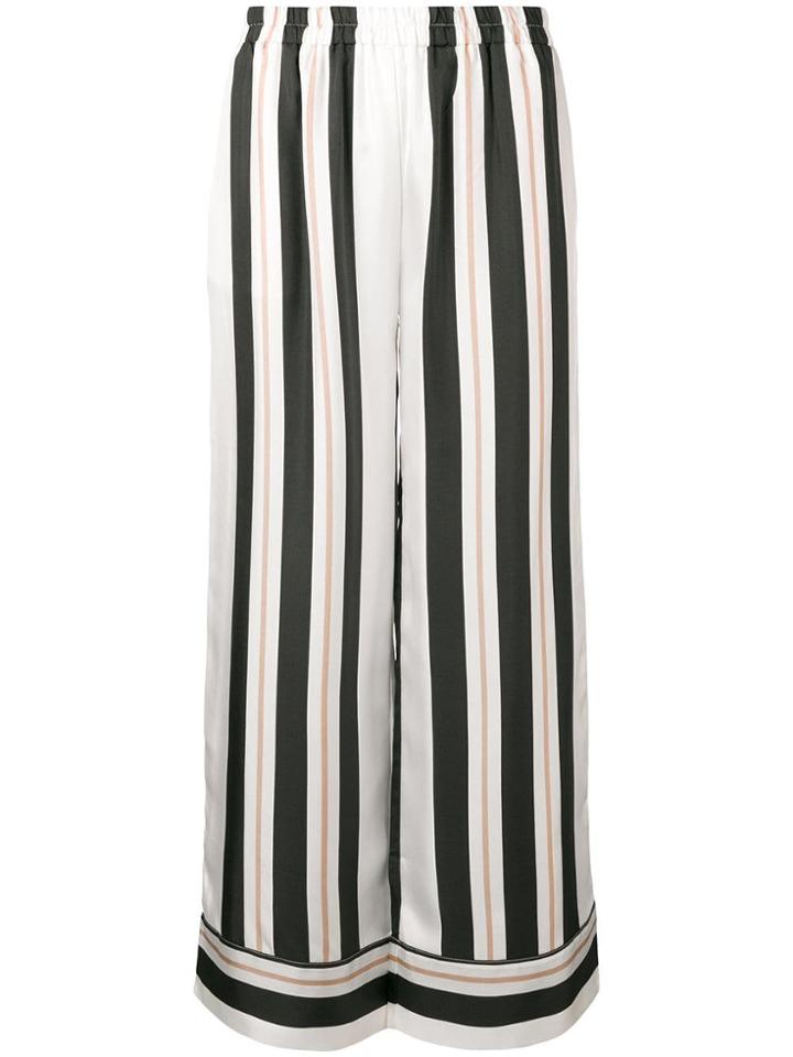 Gold Hawk Striped Palazzo Trousers - Black