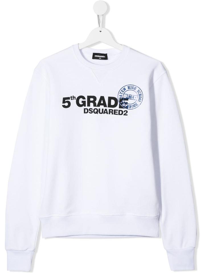 Dsquared2 Kids Teen Logo Print Sweatshirt - White