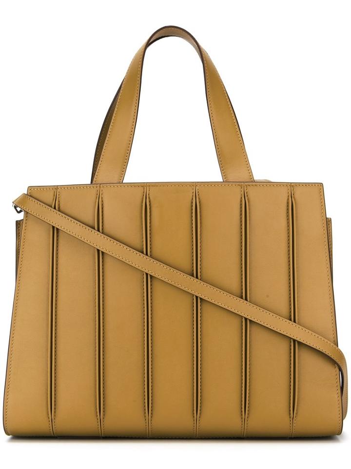 Max Mara 'designed By Renzo Piano Building Workshop' Tote, Women's, Yellow/orange, Calf Leather/polyester/cotton/polyurethane
