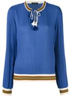 Roberto Collina Drawstring Detail Blouse, Women's, Size: Large, Blue, Viscose