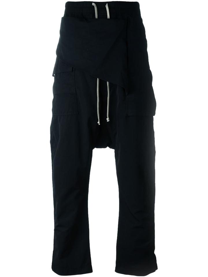 Rick Owens Drkshdw Drawstring Memphis Pants, Men's, Size: S, Black, Cotton/polyamide