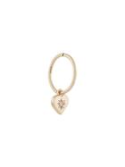 Meadowlark Diamond Heart Hoop Earring - Metallic