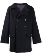 Giorgio Armani Oversized Pea Coat - Blue