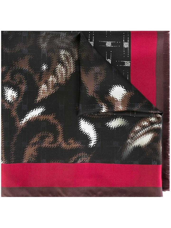 Etro Printed Scarf, Men's, Black, Silk