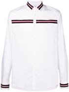 Les Hommes Urban Striped Detail Classic Shirt - White