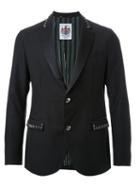 Education From Youngmachines Star Studded Trim Single Breasted Blazer, Men's, Size: 2, Black, Polyester/rayon