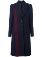 Paul Smith Stripe Detailing Mid Coat, Women's, Size: 38, Blue, Cupro/wool