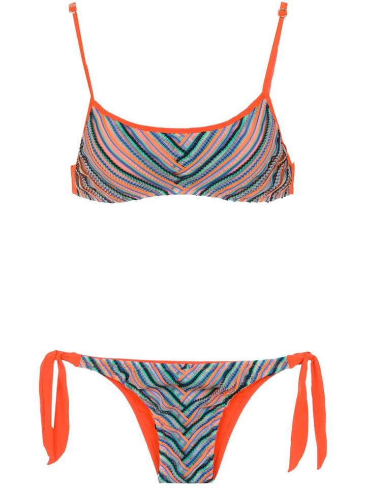 Amir Slama Printed Bikini Top - Yellow