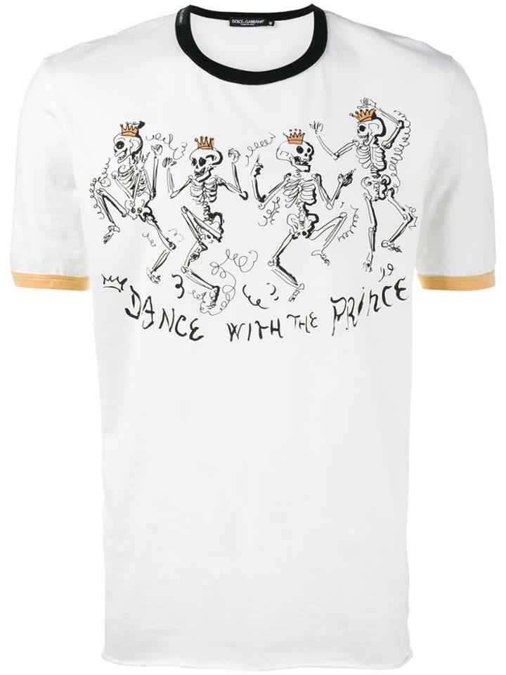 Dolce & Gabbana Skeleton Prince Printed T-shirt - White