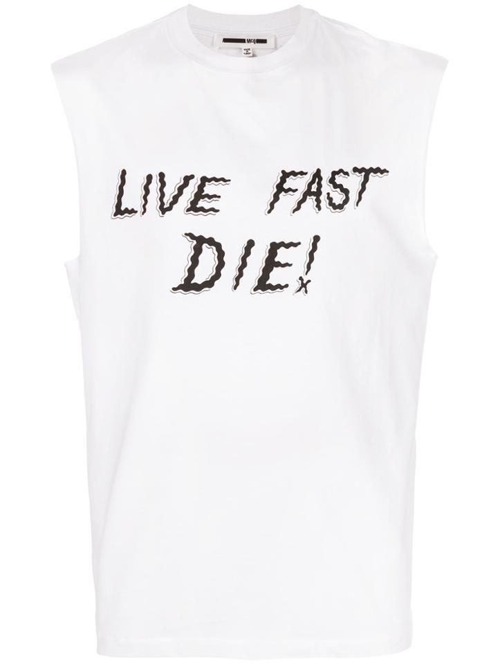 Mcq Alexander Mcqueen Live Fast Die Print Tank - White