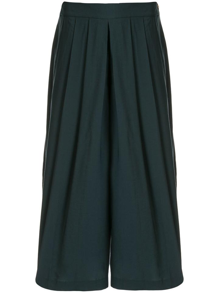 Vince Pleated Culotte Trousers - Green