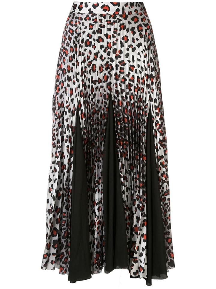 Marques'almeida Leopard-print Pleated Skirt - White