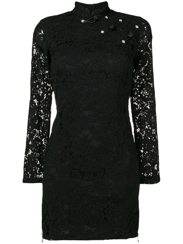 John Richmond Fitted Lace Dress - Black