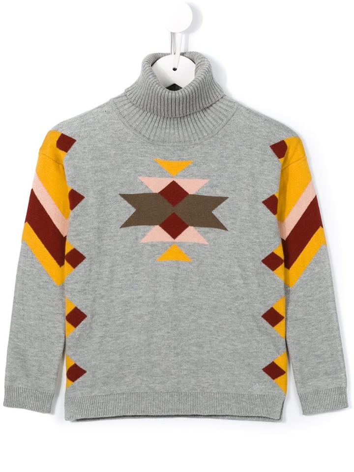 Chloé Kids Intarsia Jumper, Girl's, Size: 10 Yrs, Grey