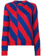 Calvin Klein 205w39nyc Contrast Stripe Sweater - Blue