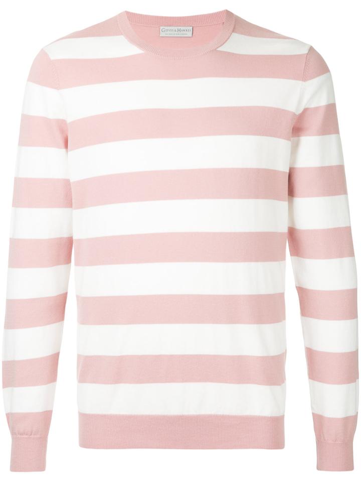 Gieves & Hawkes Striped Fitted Sweater - Pink & Purple