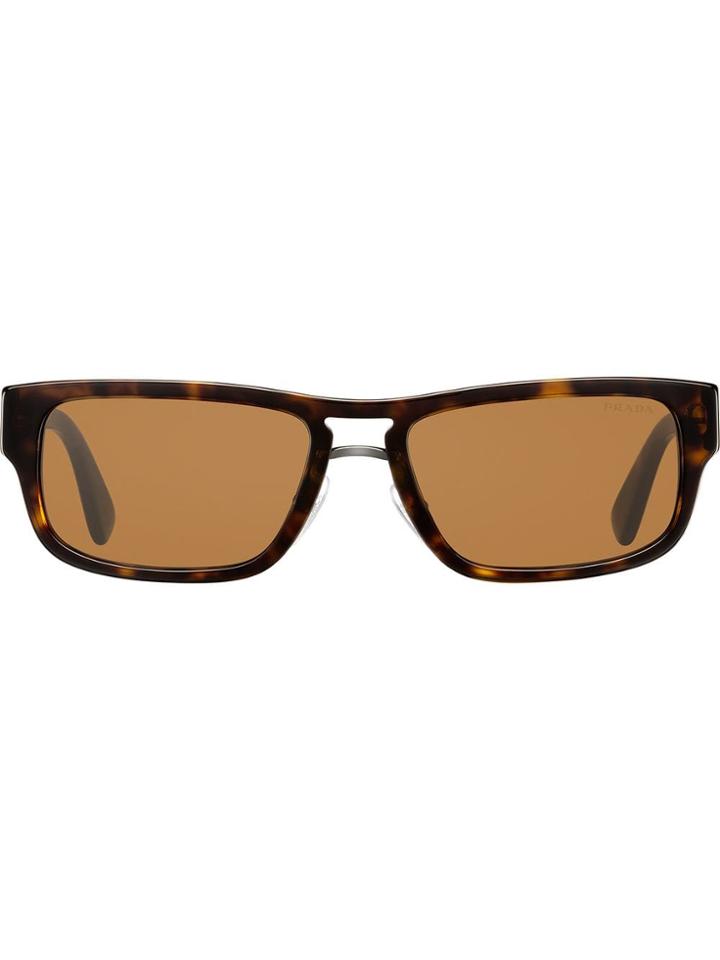 Prada Eyewear Square Sunglasses - Brown