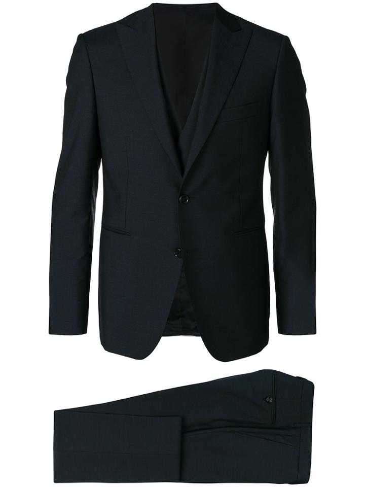 Tagliatore Two Piece Waistcoat Suit - Blue