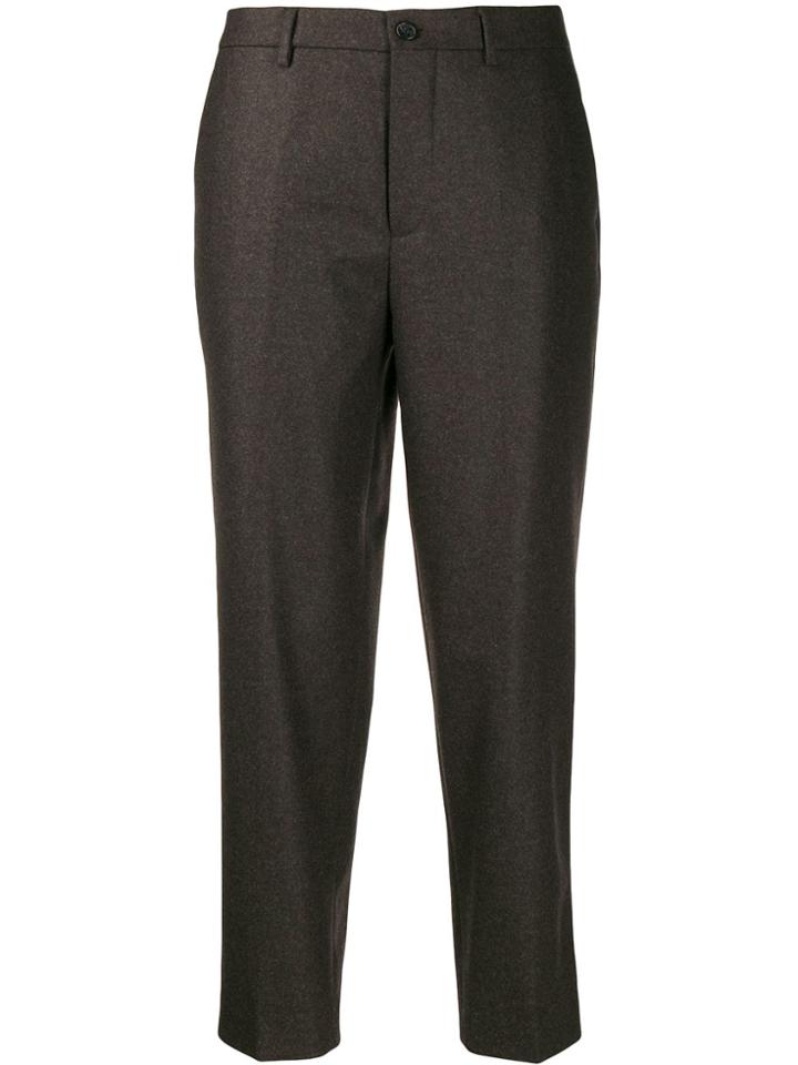 Berwich Cropped Straight-leg Trousers - Brown