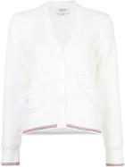 Thom Browne Front Pockets Cardigan, Size: 42, White, Cotton