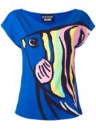 Boutique Moschino - Printed Top - Women - Polyester/other Fibers - 42, Blue, Polyester/other Fibers