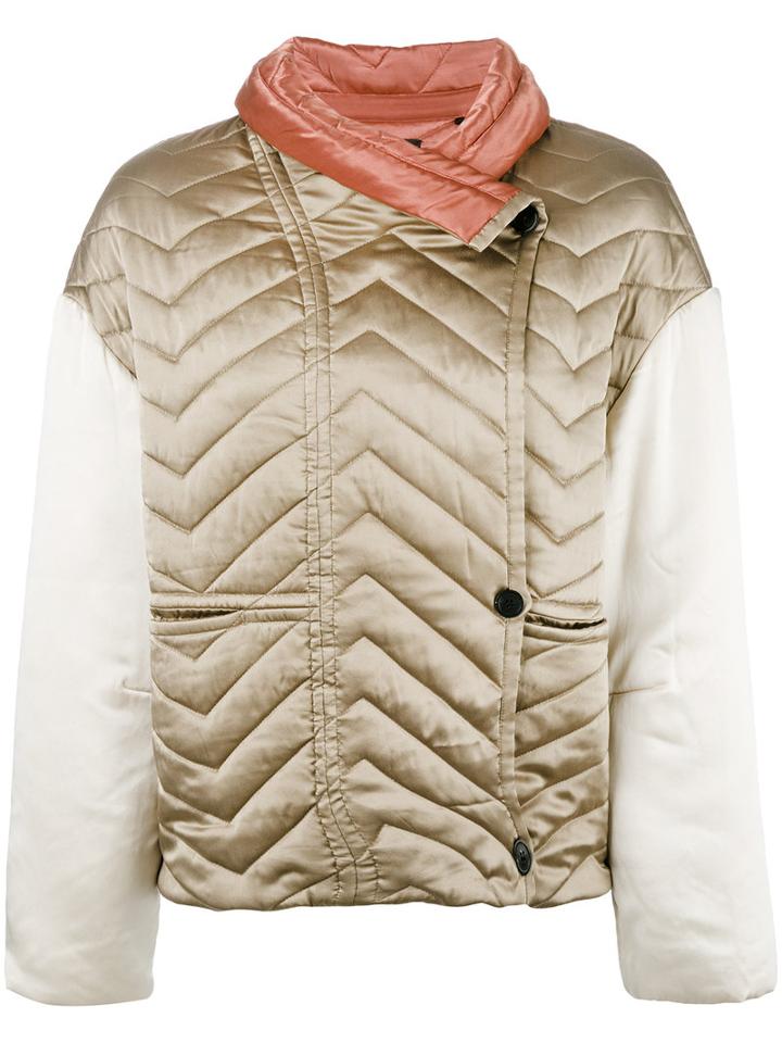Isabel Marant Hector Padded Jacket, Women's, Size: 38, Nude/neutrals, Silk/polyester/cotton