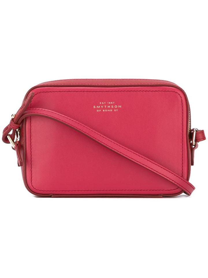Smythson Camera Crossbody Bag, Women's, Red