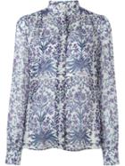 Giambattista Valli Printed Band Collar Blouse