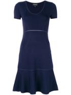 Emporio Armani Perforated Details Dress - Blue