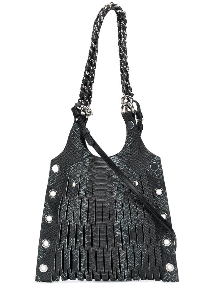 Sonia Rykiel Le Baltard Snake Embossed Tote - Black