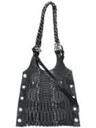 Sonia Rykiel Le Baltard Snake Embossed Tote - Black
