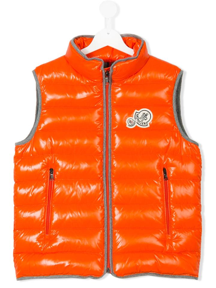 Moncler Kids - Bramont Padded Gilet - Kids - Polyamide/feather/goose Down - 8 Yrs, Yellow/orange